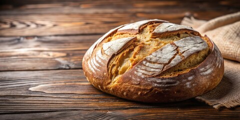 Wall Mural - Close-up of a freshly baked traditional loaf of bread , Bread, Fresh, Baked, Traditional, Loaf, Bakery, Homemade, Golden, Crusty