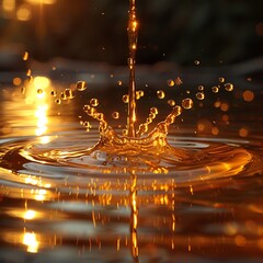  Golden Liquid Droplet 