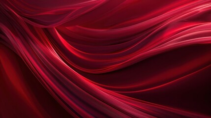 Poster - Abstract Background, fluid lines of deep ruby red, minimalist design with smooth transitions and rich hues, creating a bold visual impact