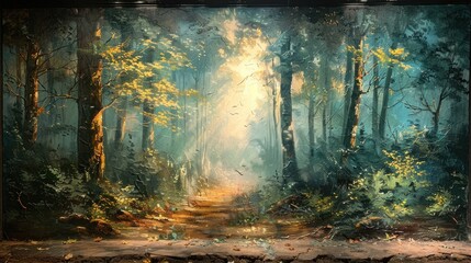 Canvas Print - Serene Forest Painting