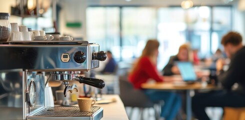 Espresso Machine in a Cafe