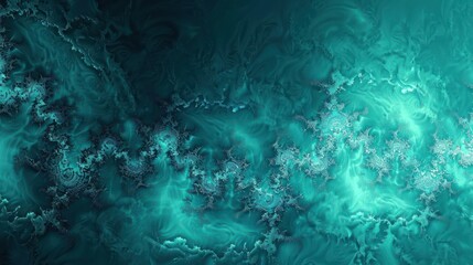 Poster - Abstract Background, fractal shapes highlighted with gradient transitions from midnight blue to vibrant teal