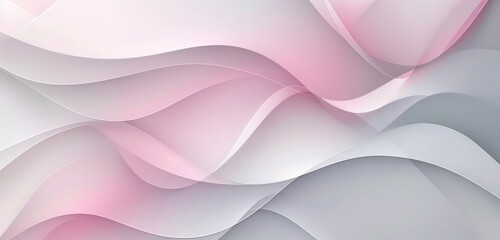 Wall Mural - Abstract Background, gentle overlapping translucent layers of soft pink and light grey, forming a sophisticated and tranquil visual effect.