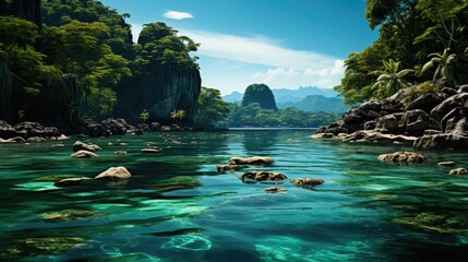 Wall Mural - tropical island in the sea