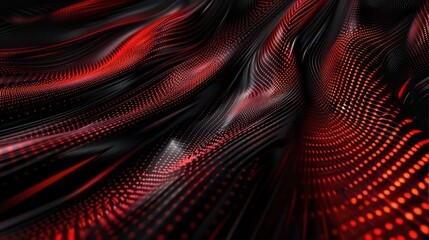 Poster - Abstract Background, intricate patterns of high-contrast red and black with a subtle noise texture