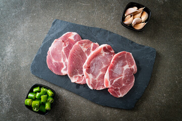 Canvas Print - fresh pork neck raw or collar pork