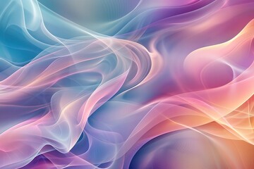 Poster - Abstract colorful wavy background in soft hues.