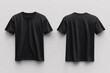 © Warisa - realistic lie down black t shirt mockup, front and back view
