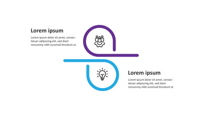 2 line step infographic template vector 