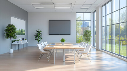 Canvas Print - Modern Office Meeting Room 3D Illustration