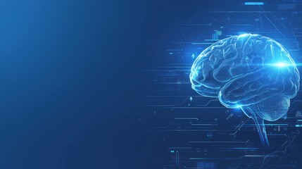 Al's brain and the data lines flowing from it, symbolize the simple power of data lines flowing from it conveying innovation in digital thinking