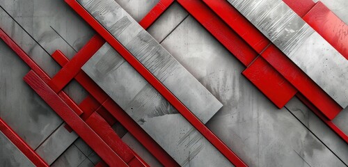 Wall Mural - Abstract Background, A neutral gray backdrop with vibrant red accents 