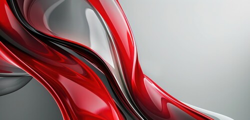 Fototapete - Abstract Background, neutral gray backdrop with vibrant red accents 