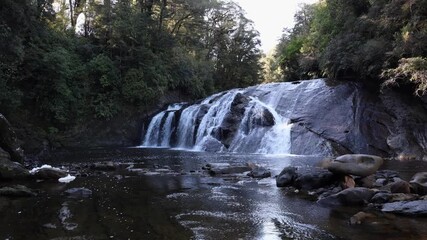 Canvas Print - scenic view of coal creek falls, new zealand.