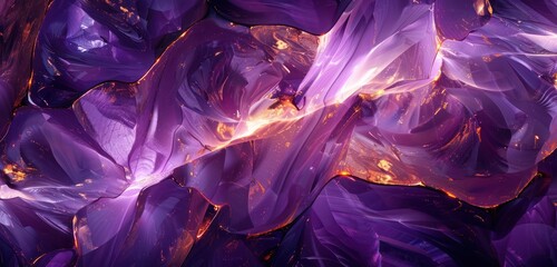 Fototapete - Abstract Background, rich amethyst purple with bright copper accents
