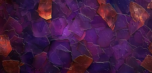 Fototapete - Abstract Background, rich amethyst purple with bright copper accents