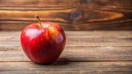 Close-up photo of a fresh and red apple on a wooden surface , apple, fruit, healthy, organic, natural, food, snack, delicious