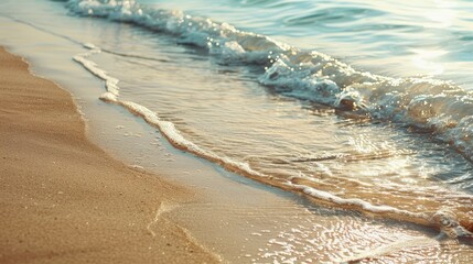 Canvas Print - A lightly colored sandy beach displays subtle waves and ripples.