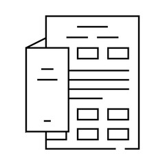 Wall Mural - insert booklet line icon vector. insert booklet sign. isolated contour symbol black illustration