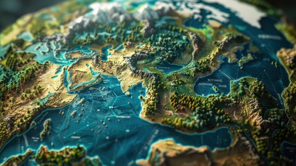 Poster - Cartographic depiction of Earth