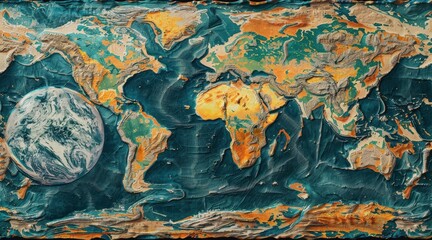 Poster - Cartographic depiction of Earth