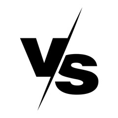 vs versus letters vector logo icon isolated on white background. vs versus symbol for confrontation 