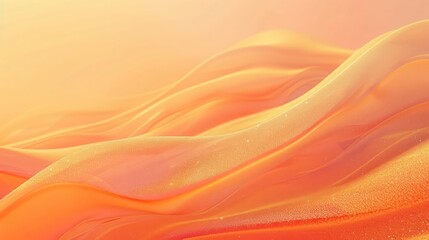 Fototapete - Abstract Background, soft waves of gradient transition from vibrant orange to soft peach with a light grain overlay
