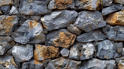 A background of stone wall texture, rough stone surfaces with natural irregularities, grey and brown tones, rustic and ancient look, hd quality, natural look. --ar 16:9 --v 6.0 --s 250 --style raw