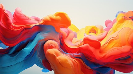 Canvas Print - Colorful fluid motion creating abstract shapes