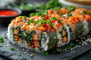 Sticker - Delicious Spicy Salmon Sushi Roll