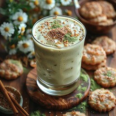 Sticker - Matcha Latte with Sesame Cookies