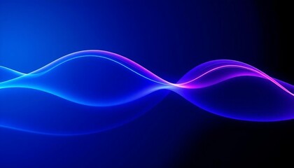 Wall Mural - Abstract waves shape glowing in ultraviolet spectrum.