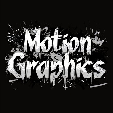A stylish motion graphics logo design featuring text elements, set on a black backdrop to enhance its visual impact