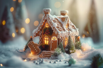 Canvas Print - Ginger bread house - christmas decoration