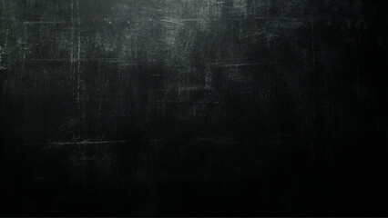 Wall Mural - Black rough concrete wall wide texture - dark grunge background,  Blank wide screen Real chalkboard background texture in college concept 