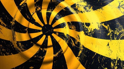 Fototapete - Abstract Background, swirling patterns of high-contrast yellow and black with a light noise overlay, 