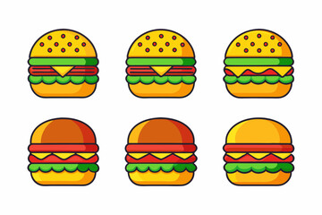 Sets Burger icon vector. Burger logo for web design