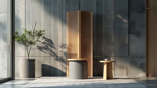 A foldable wooden podium, combining convenience and elegance for easy storage and transportation.