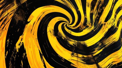 Wall Mural - Abstract Background, swirling patterns of high-contrast yellow and black with a light noise overlay