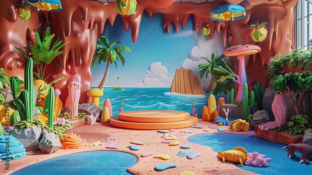 Photo inspiration: Natural Recip Rosembling Indoor Area Reference: Colorful Indoor Tropical Themed Children S Play Area Resembling An
