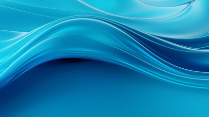 Wall Mural - blue Wavy Glass Shapes Background