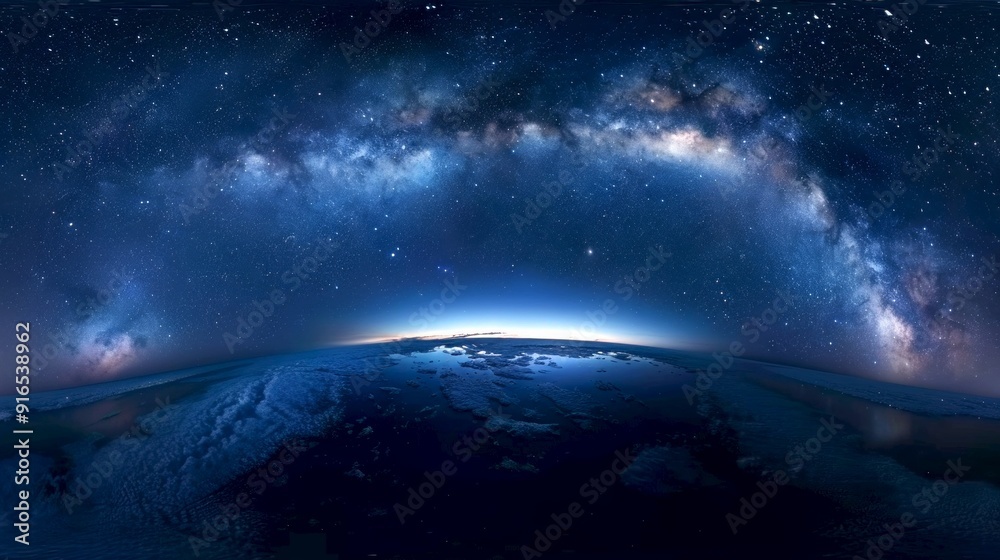 Stunning view of Earth from space with cosmic stars in the background ...