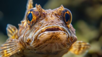 Grunt Sculpin Fish Portrait.