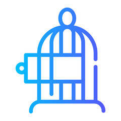 Wall Mural - bird cage Line Gradient Icon