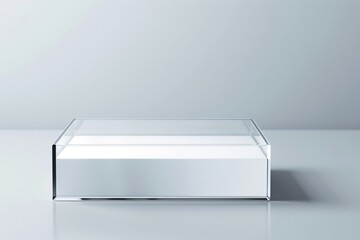 Poster - transparent plastic box with a lid mockup, captured in a close-up shot to highlight its seamless des