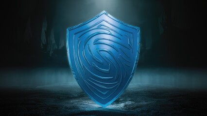 Poster - Abstract representation of a blue shield