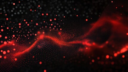 Poster - Abstract Red and Black Digital Wave Background