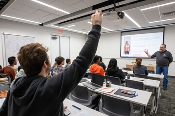 Poster - Enhancing classroom engagement and creating a dynamic learning environment by promoting active student participation in lectures, encouraging them to raise their hands and be interactive