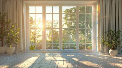 Wall Mural - Sunny room with big window