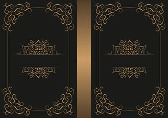 Wall Mural - Luxury gold ornamental book cover design